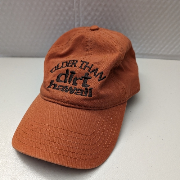 Men's burnt rust baseball cap with saying, " Older than Dirt." Hawaii. - Picture 3 of 7